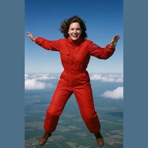 Vintage Images in Flight by Janis Hart Red Flight Suit/Ski Wear Size 12 (US S)